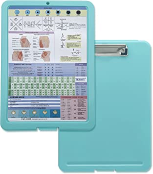 Photo 1 of Nursing Clipboard with Storage and Medical Cheat Sheet Best for Nurses, Doctors, Medical Students in Medical School or Hospital (Mint)
