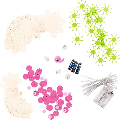 Photo 2 of Craftabelle – Twinkling Fairy Flowers Creation Kit – DIY Twinkle Lights for Bedroom – 106pc String Light Set with Accessories – DIY Arts & Crafts for Kids Aged 8 Years +
