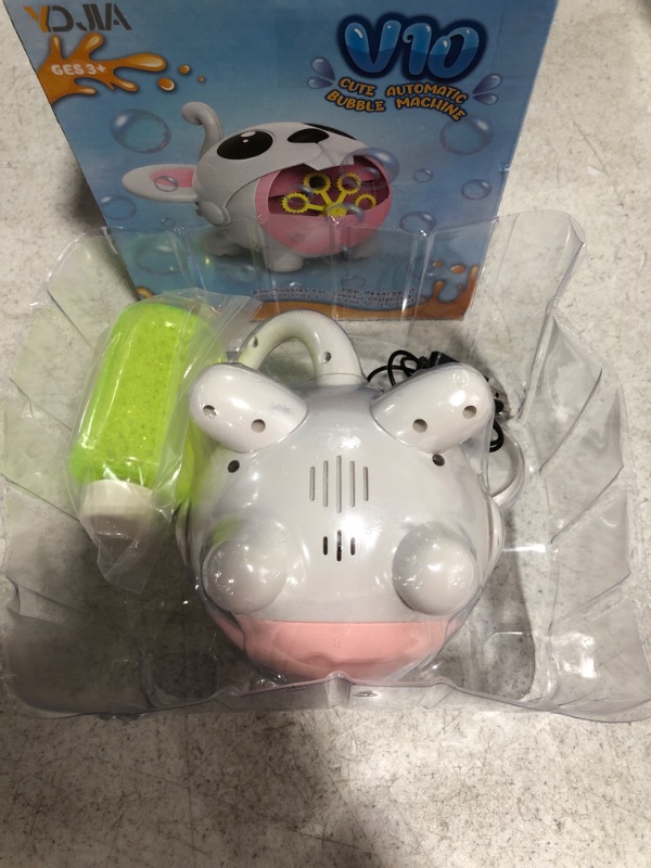 Photo 4 of Automatic Electric Bubble Machine,USB Rechargeable Portable Bubble Maker with Bubble Solution & 7 Bubble Wands,Fun Cute Cartoon Mouse Bubble Blower Blowing Toy Gift for Party Birthday Indoor Outdoor
