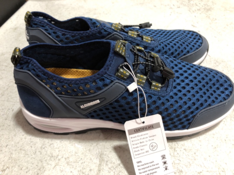 Photo 2 of ALCUBIEREE MEN'S SLIP-ON STRETCH ATHLETIC STYLE SHOE. BLUE, SIZE 42. NEW, MISSING PACKAGE. 