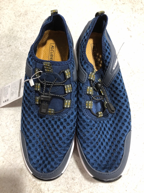 Photo 1 of ALCUBIEREE MEN'S SLIP-ON STRETCH ATHLETIC STYLE SHOE. BLUE, SIZE 42. NEW, MISSING PACKAGE. 