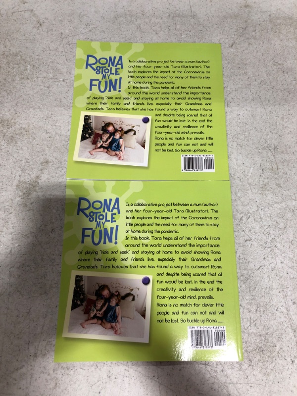 Photo 3 of LOT OF 2 - RONA STOLE MY FUN!: THE FOUR YEAR OLD VS THE VIRUS (The Corona Series) Paperback – April 20, 2020
