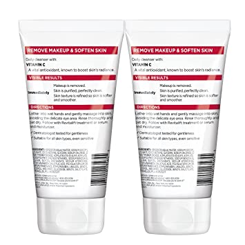 Photo 2 of L'Oreal Paris Skincare Revitalift Radiant Smoothing Wet Facial Cream Cleanser with Vitamin C, Gentle Makeup Remover, Face Wash for All Skin Types, 2 count
