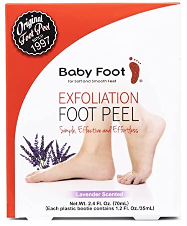 Photo 1 of Foot Peel Mask - Baby Foot Original Exfoliant Foot Peel - Repair Rough Dry Cracked Feet and remove Dead Skin, Repair Heels and enjoy Baby Soft Smooth Feet 2.4 Fl. Oz. Lavender Scented Pair

