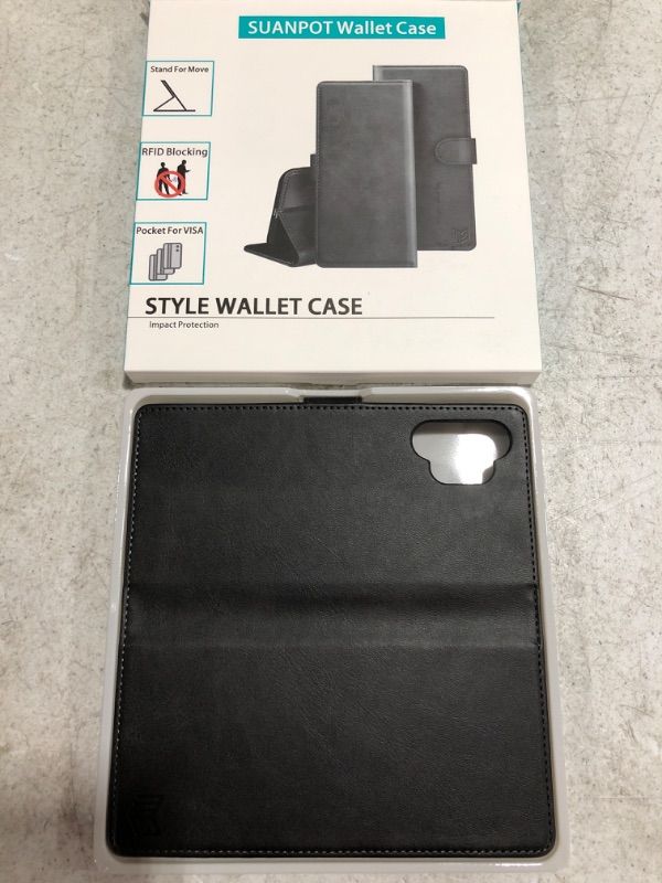 Photo 1 of SUANPOT for Samsung Galaxy A32 5G Wallet case RFID Blocking Credit Card Holder, Flip Book Phone case Folio Cover for Women Men for Samsung A32 case Wallet Cellphone PU Leather case Black

