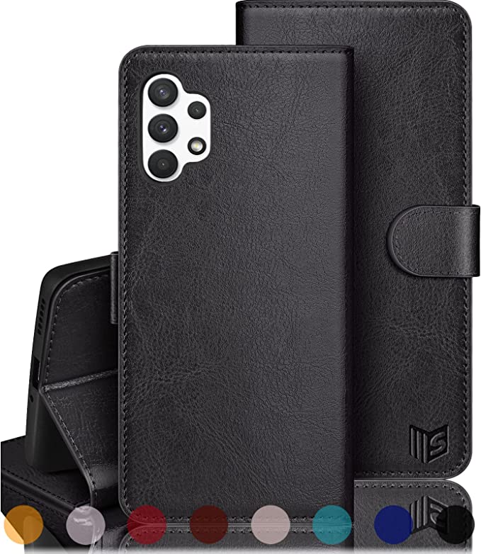 Photo 1 of SUANPOT for Samsung Galaxy A32 5G Wallet case RFID Blocking Credit Card Holder, Flip Book Phone case Folio Cover for Women Men for Samsung A32 case Wallet Cellphone PU Leather case Black
