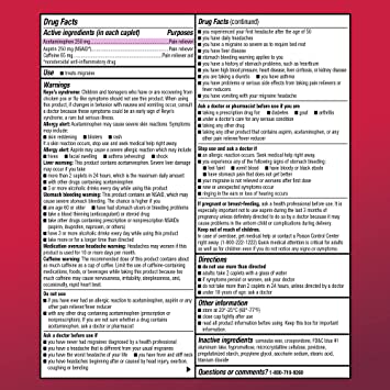 Photo 2 of Amazon Basic Care Migraine Relief, Acetaminophen, Aspirin (NSAID) and Caffeine Tablets, 200 Count.  03/2023.