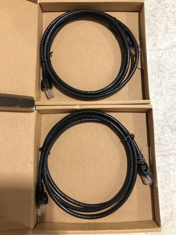 Photo 3 of LOT OF 2 Amazon Basics RJ45 Cat-6 Gigabit Ethernet Patch Internet Cable - 5 Foot
