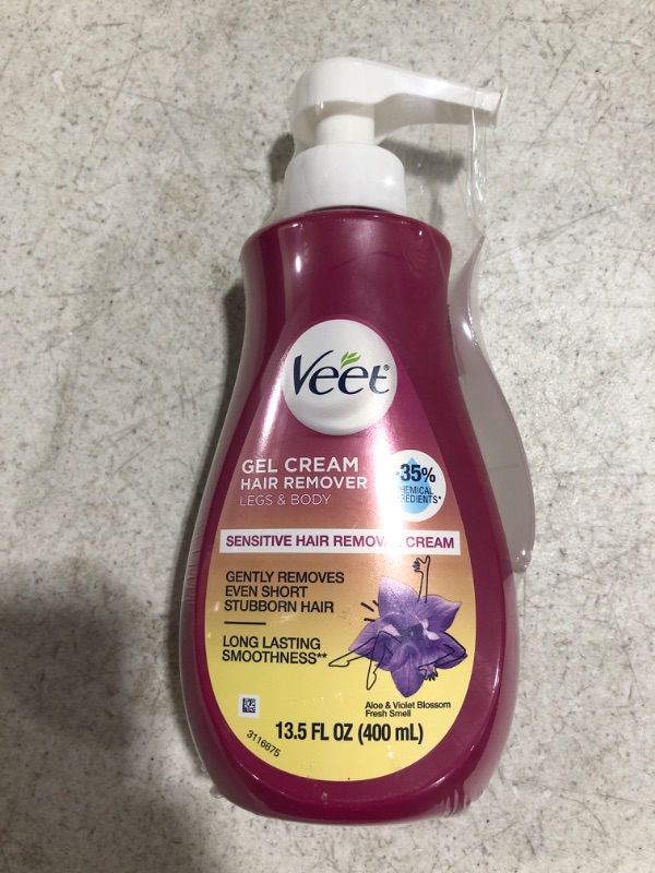 Photo 3 of Veet Sensitive Hair Remover Gel Cream Pink, 13.5 Fl Oz (Packaging May Vary)
