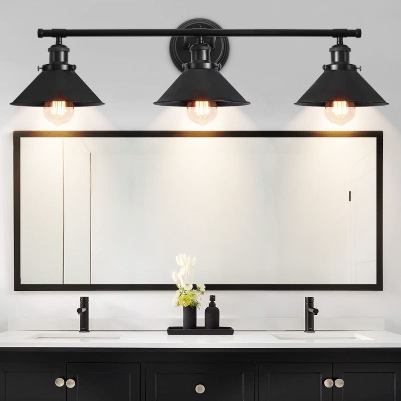 Photo 1 of 3 Lights Black Bathroom Light Fixtures, Farmhouse Vanity Light Fixtures Over Mirror, Industrial Indoor Wall Sconces for Bathroom Living Room Cabinet
LOOSE HARDWARE
