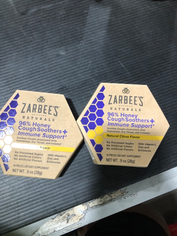 Photo 2 of Zarbees Naturals 96% Honey Cough Soothers + Immune Support 14 Each by Zarbees
2 PACK BEST BY NOV 2022
