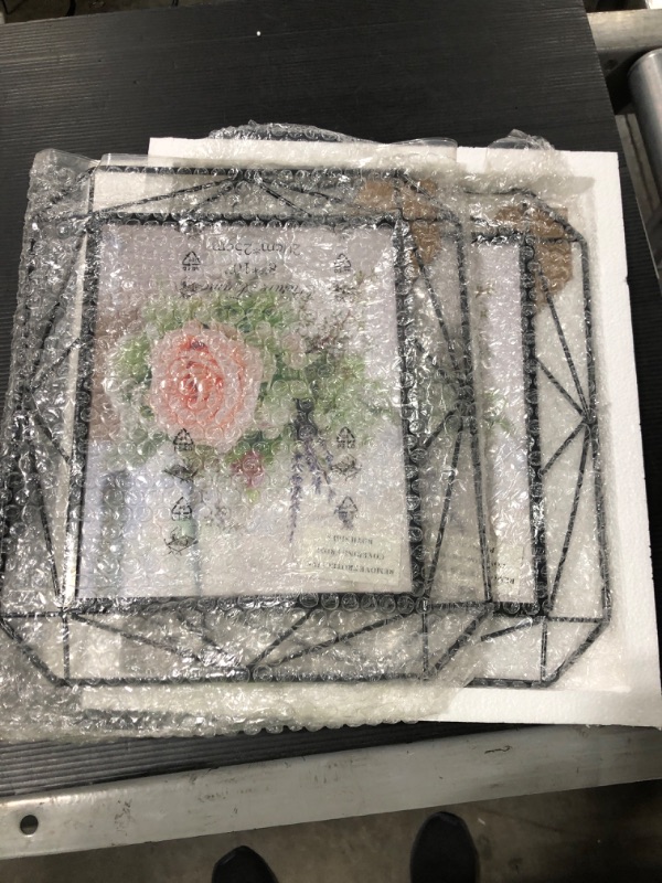 Photo 1 of 8x10 Picture Frame Set of 2, Black Metal Photo Frames for 8 by 10 Inch Pictures, Wall Mounting and Tabletop Display

