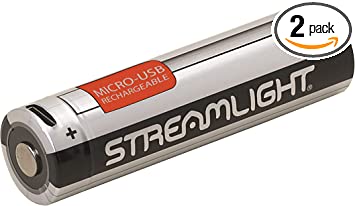 Photo 1 of Streamlight 22104 SL-B26 USB Rechargeable Lithium Ion Battery 3.7V 2600mAh for Streamlight X Series Dual Fuel Flashlights, 2-Pack
