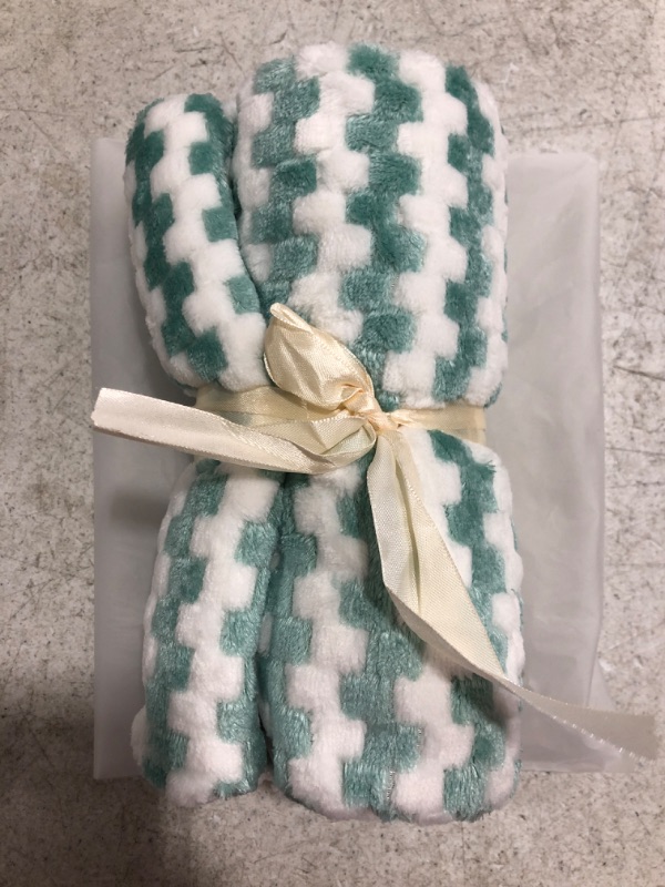 Photo 3 of Baby Blanket Flannel, Cozy Throw Blankets for Newborn Infant and Toddler, Super Soft and Warm Receiving Baby Blanket for Crib Stroller(Grid Green 2532")
