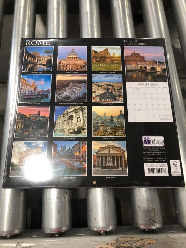 Photo 4 of The Gifted Stationery 2022 Monthly Wall Calendar - Rome. 12 x 12 inch, Premium Quality 16 Months Calendar Planner For Family Home And Office, Large Grid For Birthdays And Notes
