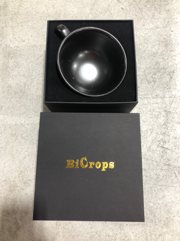 Photo 3 of Bicrops Ceramic Retro Shaving Bowl, Wide Mouth, Large Capacity Shaving Cup, Easier To Lather (Black). BOWL ONLY!
