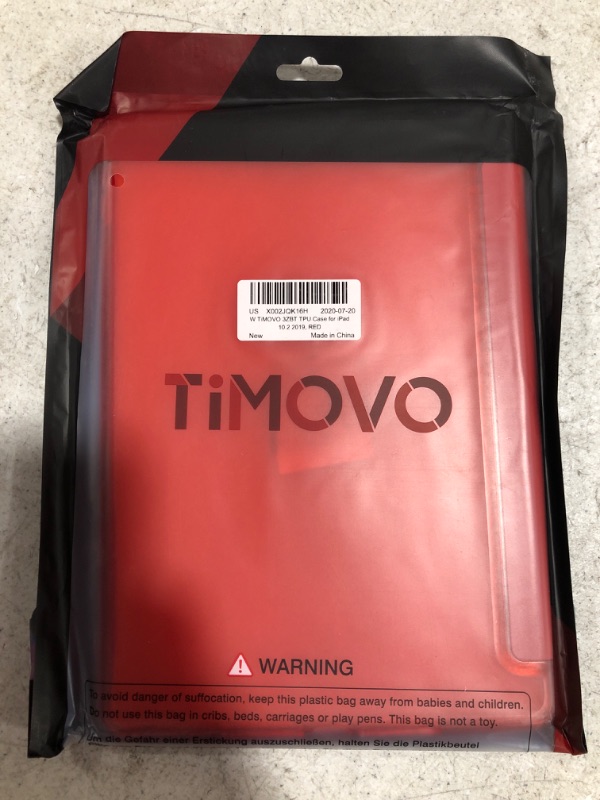 Photo 1 of TIMOVO 3ZBT TPU CASE FOR IPAD 10.2, 2019, RED