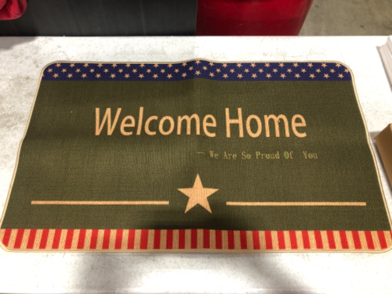 Photo 1 of AMERICAN FLAG WELCOME HOME WE ARE SO PROUD OF YOU DOOR MAT.