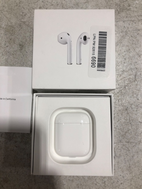 Photo 2 of Apple AirPods with Charging Case (Latest Model). OPEN BOX. PRIOR USE.