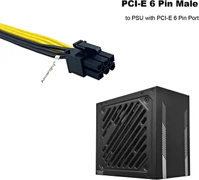 Photo 2 of Amangny 6 Pack PCI-E 6 Pin Male to 8(6+2) Pin Male GPU PCIe Extension Power Cable BTC Miner PCI Express 6 Pin to 8 Pin Adapter 24.4 inch(62cm)
