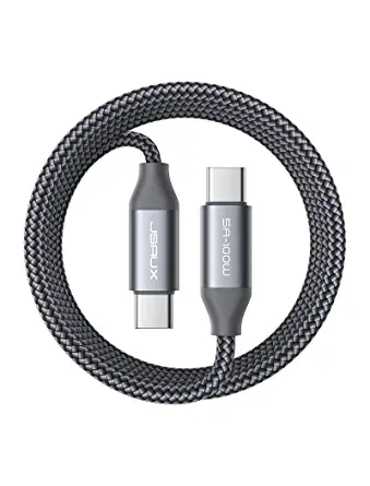 Photo 1 of JSAUX USB C to USB C Cable 100W 10ft 2-Pack 5A Super Fast Type-C Charging Cord Long Compatible with MacBook Pro 2021 M1 MAC Air, iPad Pro 12.9 11, Air 5th/4 Samsung Galaxy S22 S21 Pixel 6 Switch-Grey
