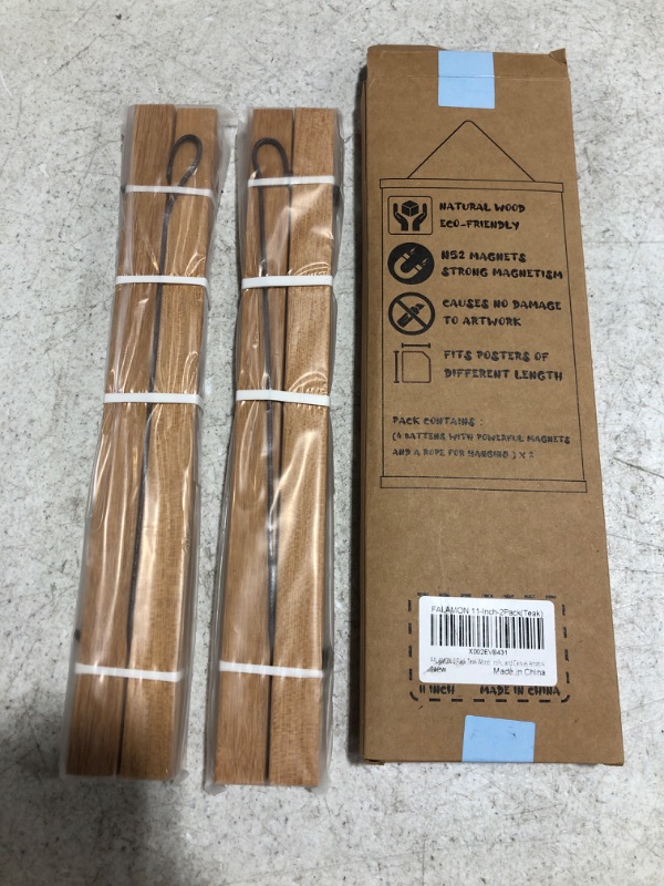 Photo 2 of 2 Pack Teak Wood Magnetic Poster Frame Hanger