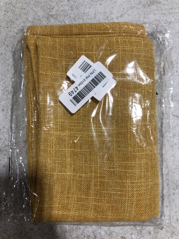 Photo 1 of Anickal Set of 2 Mustard Yellow Pillow Covers Rustic Linen Decorative Square Throw Pillow Covers 18x18 Inch for Sofa Couch Decoration