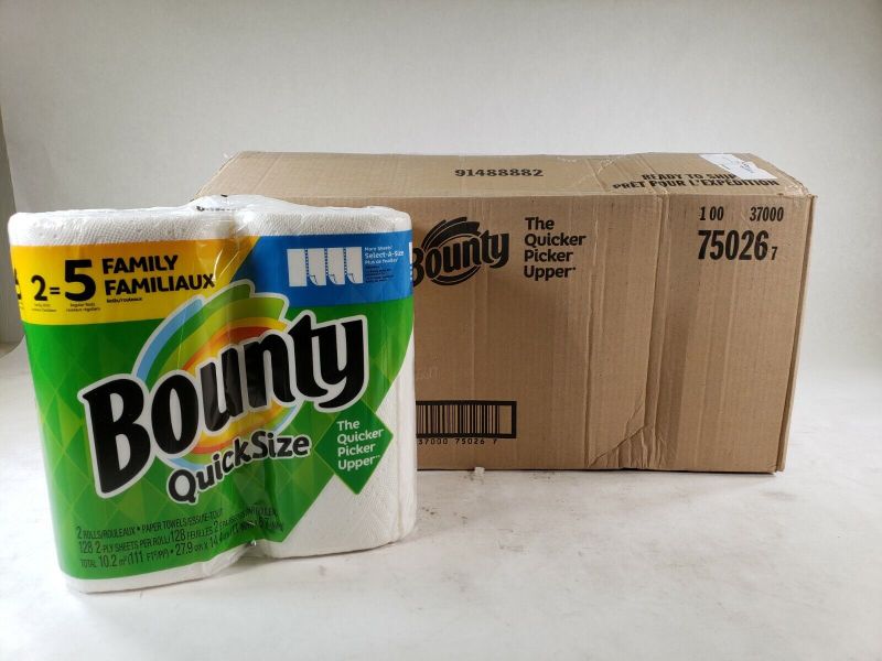 Photo 1 of Bounty Quick-Size Paper Towels, White, 8 Family Rolls