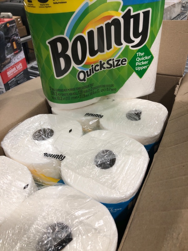 Photo 2 of Bounty Quick-Size Paper Towels, White, 8 Family Rolls