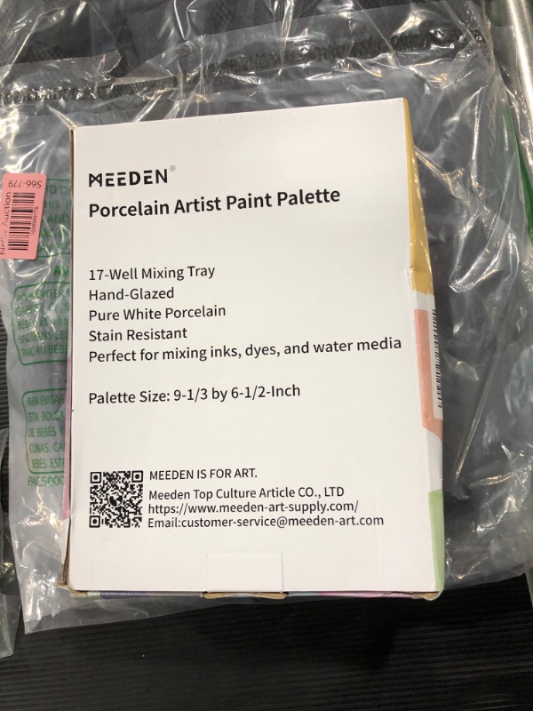 Photo 1 of 17-Well Porcelain Artist Paint Palette, Mixing Ceramic Watercolor Palette, Mixing Tray for Watercolor Gouache Acrylic Oil Painting 8 Inch