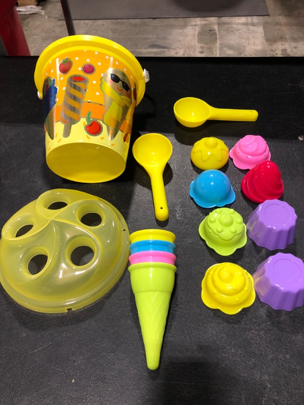 Photo 2 of  Kids Beach Toys Set Ice Cream Mold Set with Bucket Pail and Spade Scoop for Kids & Toddlers Boys and Girls Gifts