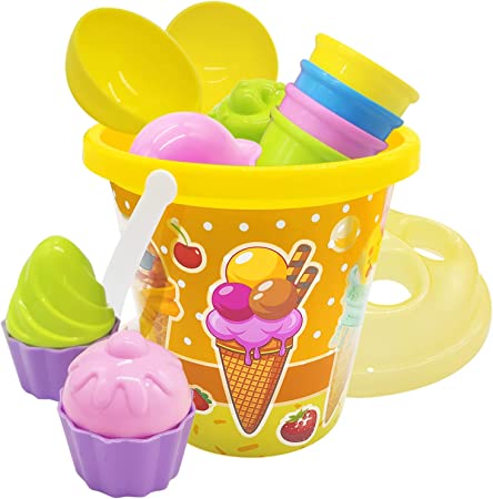 Photo 1 of  Kids Beach Toys Set Ice Cream Mold Set with Bucket Pail and Spade Scoop for Kids & Toddlers Boys and Girls Gifts