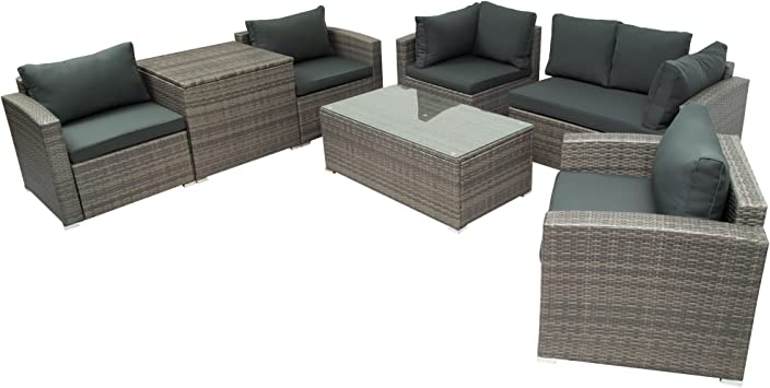 Photo 1 of 7-Piece Patio Furniture Set, All-Weather PE Wicker Sofa Washable Cushion Covers 
BOX 1/4
