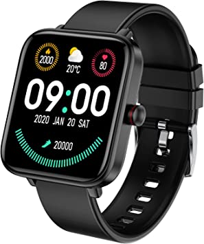 Photo 1 of Pradory Smart Watch, Fitness Watch Band*Heart Rate Monitor IP67 Waterproof Bluetooth Smart Watch 1.6 Inch Touchscreen Sport Sport Sport Tracker Watch for Android iOS Cell Phone Men Women Black
