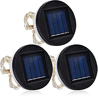 Photo 1 of Set of 3 Solar Lights Replacement Top , Silicone Edge 3.15 in 4 Color String Lights Solar Lantern Lid Lights Replacement Parts String Light for Outdoor Hanging Lanterns DIY, (B09RF1XNQH)
