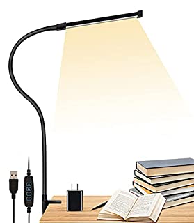 Photo 1 of LED Desk Lamp with Clamp, LIBORA Eye-Caring Reading Light with USB Adapter, 3 Modes 10 Brightness, Long Flexible Gooseneck, Architect Task Lamp, Memory Function, Clip on Lamps for Home Office, Black (B099JMTSNX)
