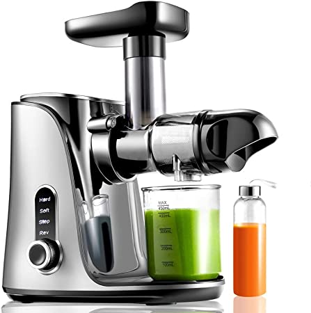 Photo 1 of Juicer Machines,AMZCHEF Slow Masticating Juicer Extractor, Cold Press Juicer with Two Speed Modes, Travel bottle(500ML),LED display, Easy to Clean Brush & Quiet Motor for Vegetables&Fruits,Gray
