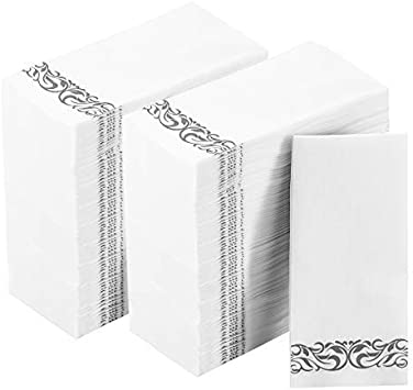 Photo 1 of 200 Linen-Feel Premium Quality Disposable Guest Napkins | Soft, Absorbent and Durable Towels | Bathroom Napkins | Dinner Napkins Good for Kitchen, Parties, Weddings or Events
