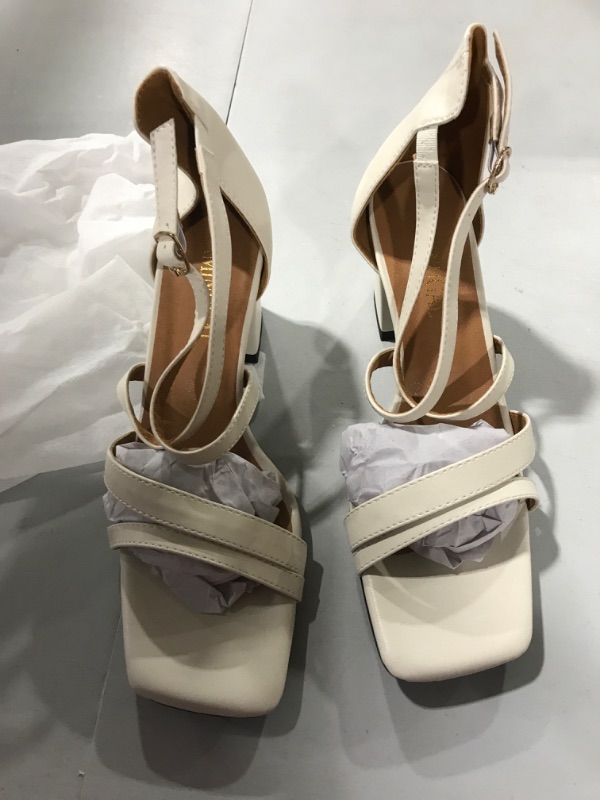 Photo 1 of aminugal open toe tan heels Size 8