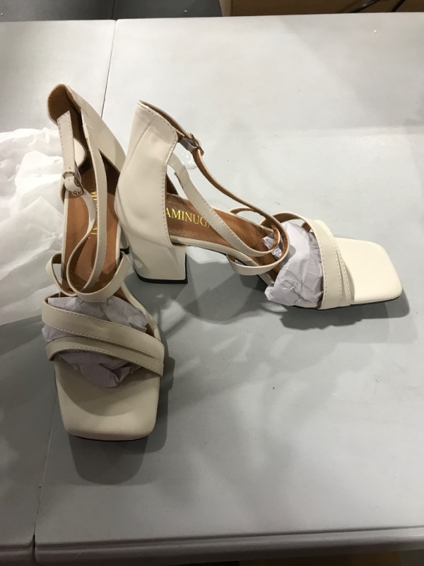 Photo 2 of aminugal open toe tan heels Size 8