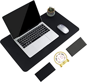 Photo 1 of Limited-time deal: Non-Slip Desk Pad,Mouse Pad,Waterproof PVC Leather Desk Table Protector,Ultra Thin Large Desk Blotter, Easy Clean Laptop Desk Writing Mat for Office Work/Home/Decor(Black, 23.6" x 13.7") https://a.co/d/iQ8eUIp