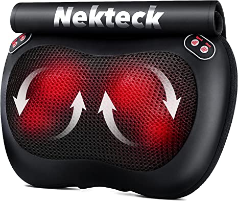 Photo 1 of Nekteck Back Massager with Heat, Shiatsu Neck and Back Massager for Back, Shoulders Pain Relief, Electric Deep Tissue Kneading Massage Pillow for Home, Office, and Car Use
