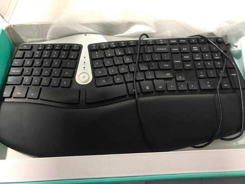 Photo 2 of Nulea Ergonomic Keyboard, Wired Split Keyboard with Pillowed Wrist and Palm Support, Featuring Dual USB Ports, Natural Typing Keyboard for Carpal Tunnel, Compatible with Windows/Mac https://a.co/d/6rauqu1


















































