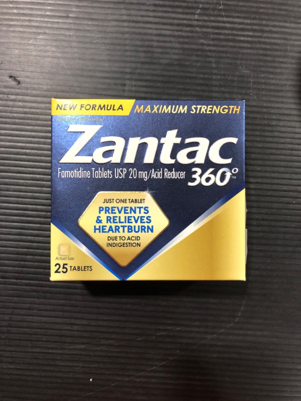 Photo 2 of Zantac 360 Maximum Strength, Heartburn Prevention and Relief, 25 Tablets
exp 01/23