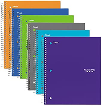 Photo 1 of Five Star 06044 Trend Wirebound Notebooks, College Rule, 11 x 8 1/2, 1 Subject, 100 Sheets 6pcs