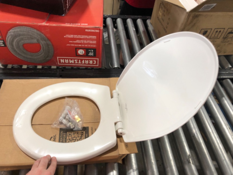 Photo 3 of Bemis 80SLOW 000 White Round Toilet Seat (669539)
