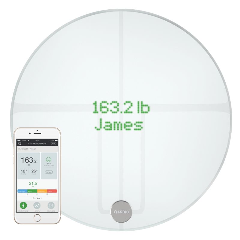 Photo 1 of QardioBase 2 WiFi Smart Scale and Body Analyzer: Monitor Weight, BMI and Body Composition, Easily Store, Track and Share Data. Free App for iOS.
