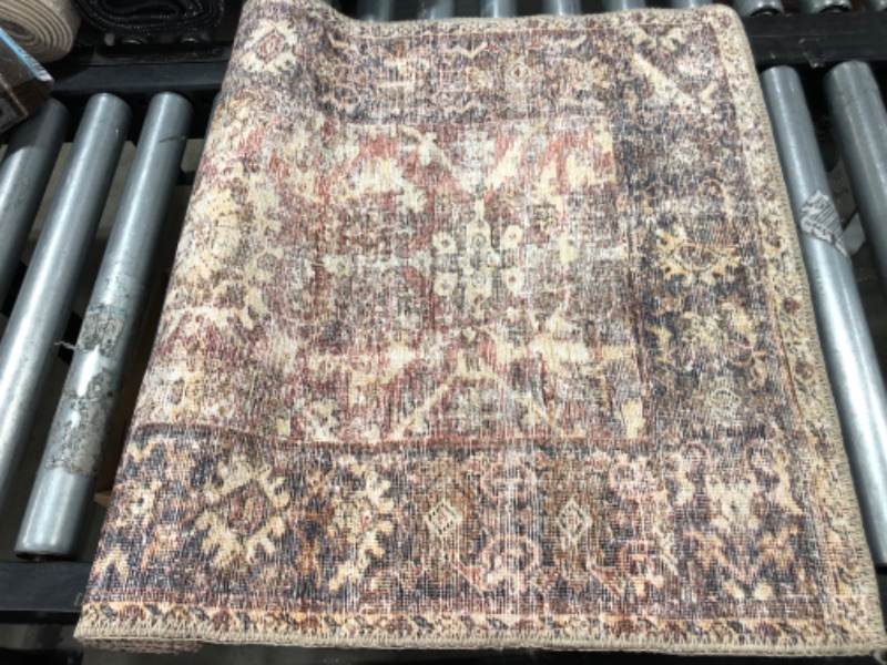 Photo 2 of Amber Lewis X Loloi Georgie Collection GER-06 Bordeaux / Antique 2'3" X 3'9" Accent Rug
