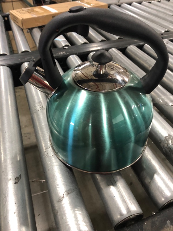 Photo 2 of Amazon Basics Stainless Steel Tea Kettle, 2.4-Quart, Teal