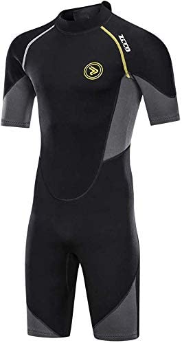 Photo 1 of ZCCO Men's Wetsuits 1.5/3mm Premium Neoprene Back Zip Shorty Dive Skin for Spearfishing,Snorkeling, Surfing,Canoeing,Scuba Diving Suits